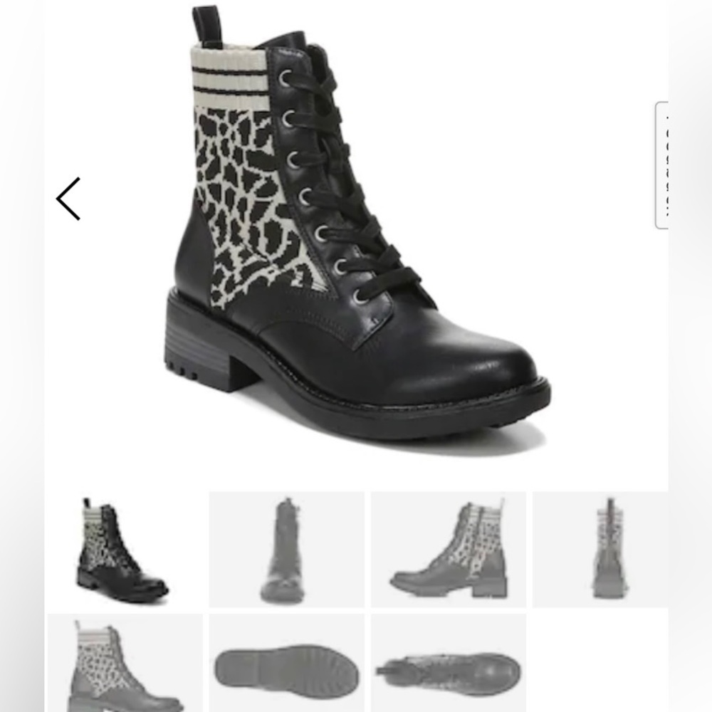 Life Stride Fabric and Vegan Leather Ankle Combat Boots